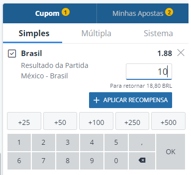 Print que mostra o primeiro passo de como funciona Aposta Grátis Freebet Sportingbet.