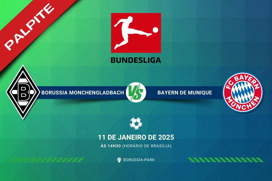 Palpite para Borussia Monchengladbach contra o Bayern de Monique pelo Campeonato Alemão