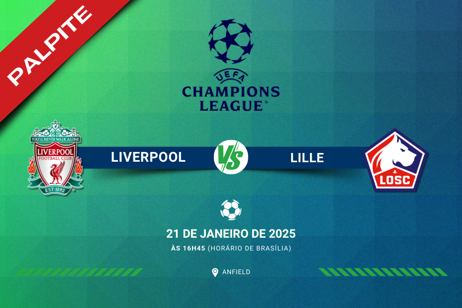 Palpite para Liverpool x Lille pela UEFA Champions League