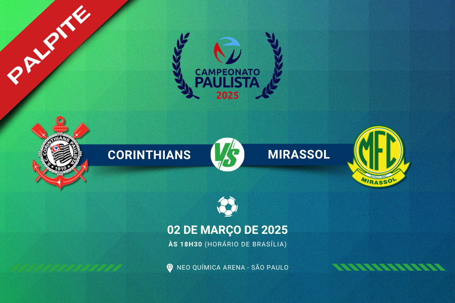 Palpite para Corinthians contra Mirassol pelo Campeonato Paulista