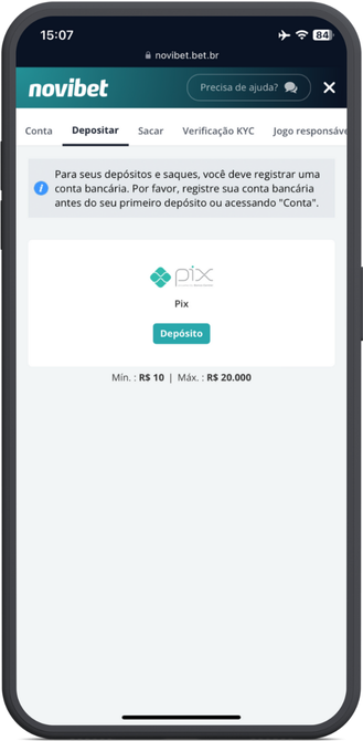 primeiro depósito novibet