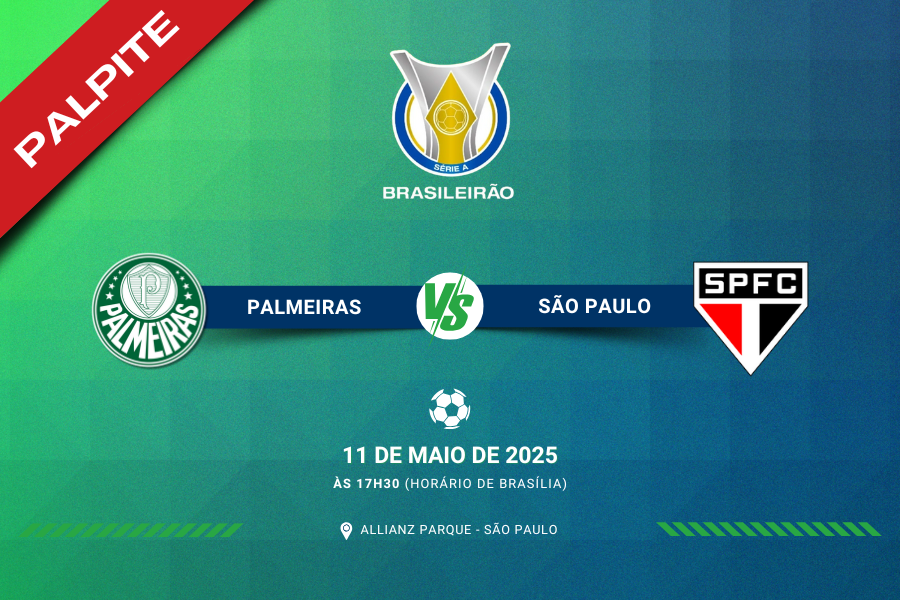 Palpite para Palmeiras contra São Paulo pelo Brasileirão Série A
