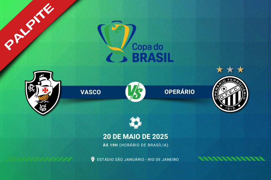 Palpite para Vasco contra Operário pela Copa do Brasil