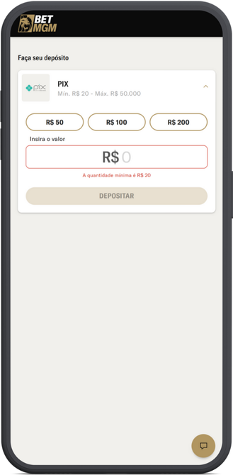 Depósito BetMGM Brasil