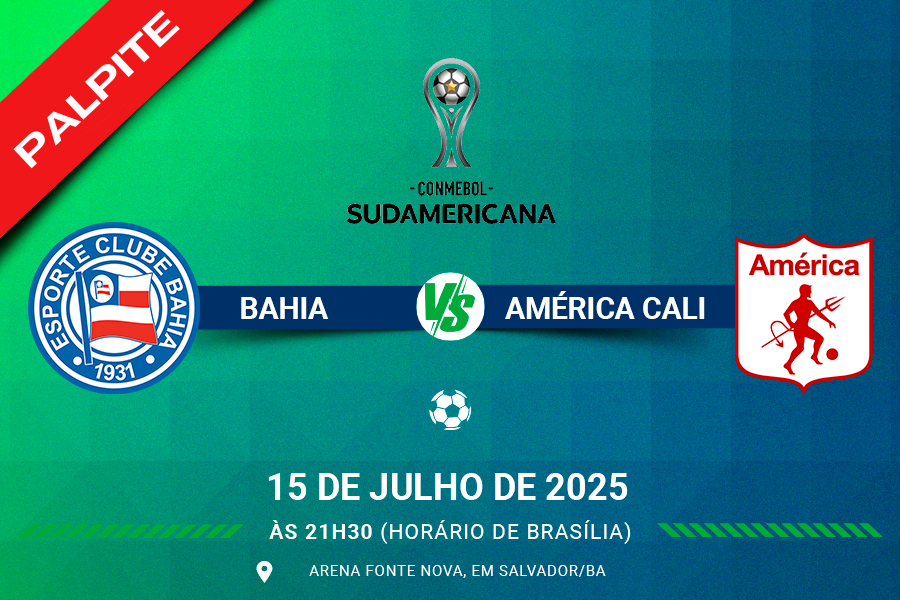 Palpite para Bahia contra América de Cali pela Copa Sul-Americana
