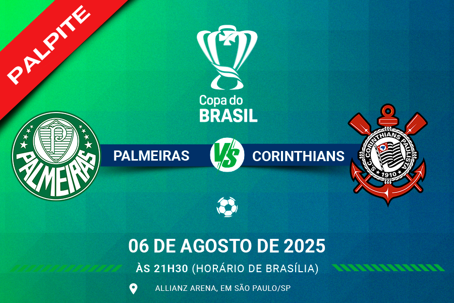 Palpite para Palmeiras contra Corinthians pela Copa do Brasil