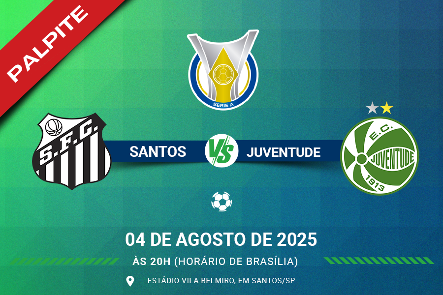 Palpite para Santos contra Juventude pelo Brasileirão Série A