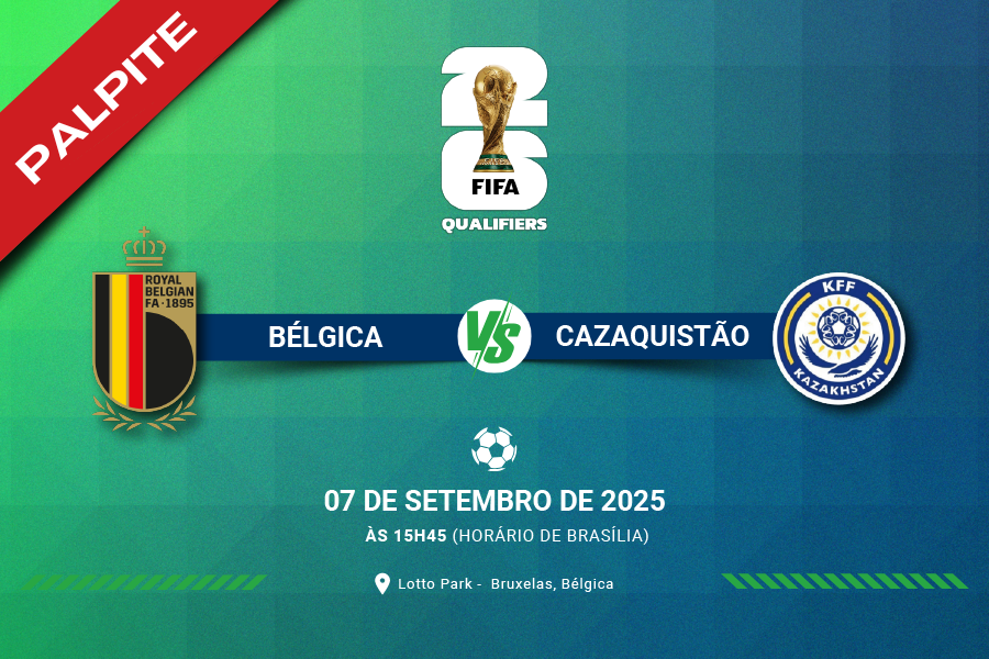 Palpite para Bélgica contra Cazaquistão pelas Eliminatórias para a Copa do Mundo