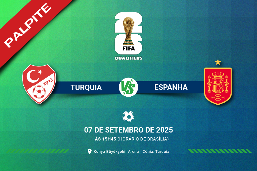 Palpite para Turquia x Espanha pelas Eliminatórias europeias