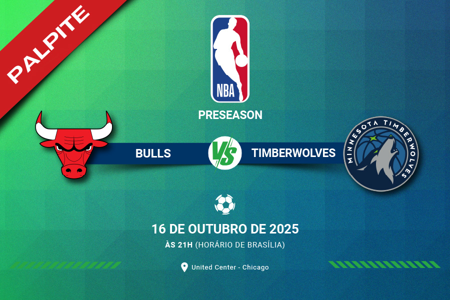 Chicago Bulls e Minnesota Timberwolves jogam no United Center pela pré-temporada da NBA. Saiba onde assistir a partida.