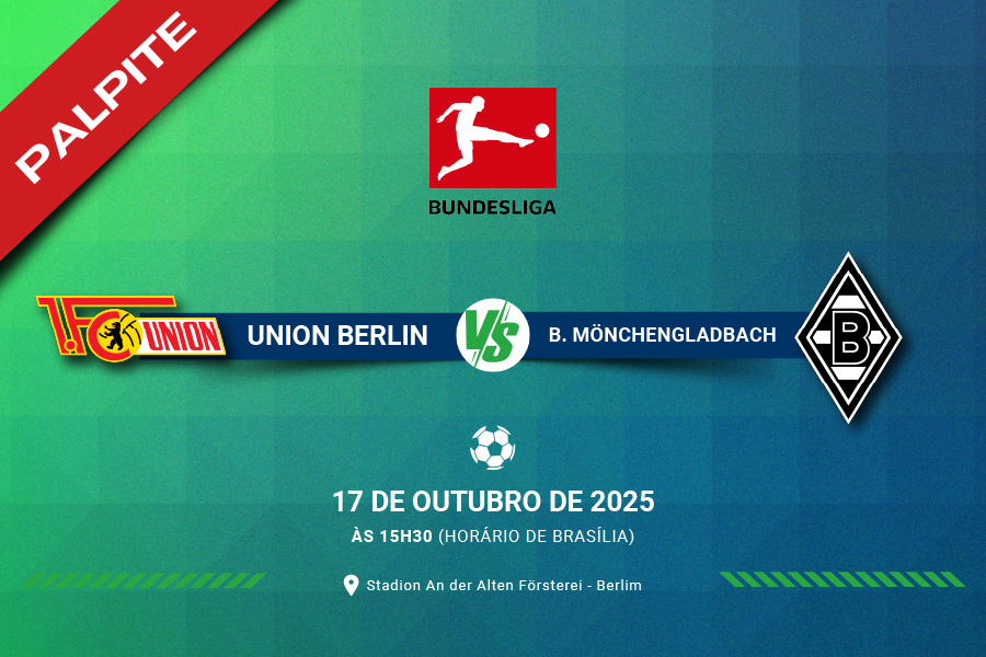 Saiba onde assistir ao vivo e o melhor palpite para o jogo entre Union Berlin x Borussia Mönchengladbach pela Bundesliga 2025-26.