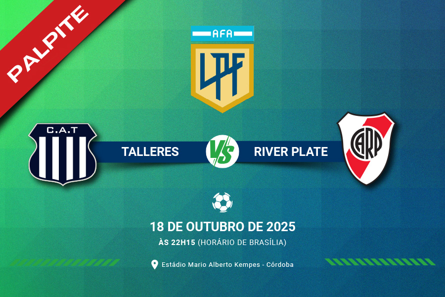 Ativo 107Saiba onde assistir ao vivo o jogo entre Talleres x River Plate pelo Campeonato Argentino de 2025 e o melhor palpite.