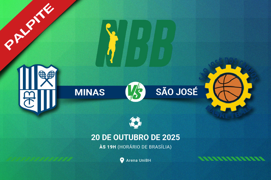 Saiba tudo para apostar no jogo entre Minas x São José pelo primeiro turno do NBB 2025-26 nesta segunda-feira, 20 de outubro.