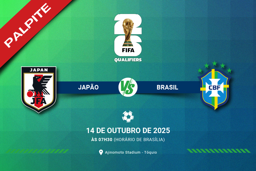 Confira a análise das seleções e o melhor palpite para o jogo entre Japão x Brasil nesta terça-feira, 14 de outubro.