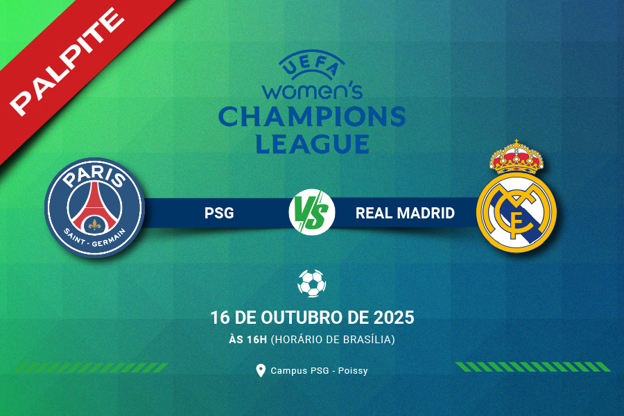 PSG x Real Madrid jogam na quinta-feira (16) pela Champions League Feminina. Saiba onde assistir e o melhor palpite para a partida.