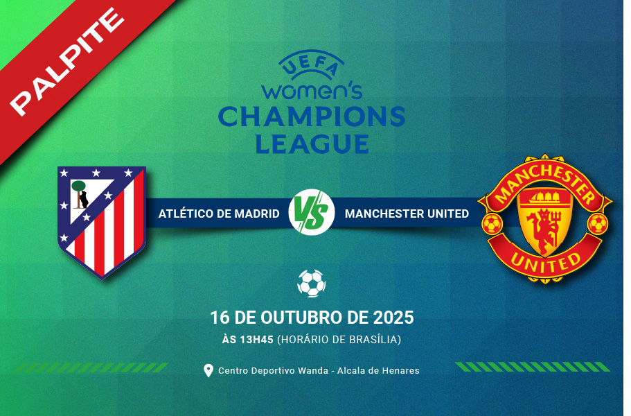 Saiba onde assistir Atlético de Madrid e Manchester United pela 2º rodada da Fase de Liga da Champions League Feminina.