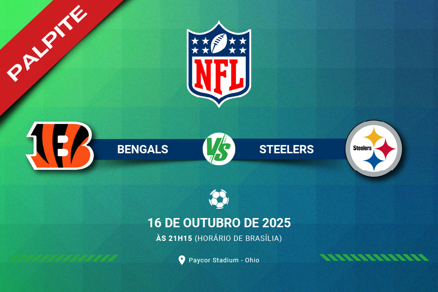 Cincinnati Bengals e Pittsburgh Steelers jogam nesta quinta (16) pela Semana 7 da NFL. Saiba onde assistir, desfalques e o palpite.