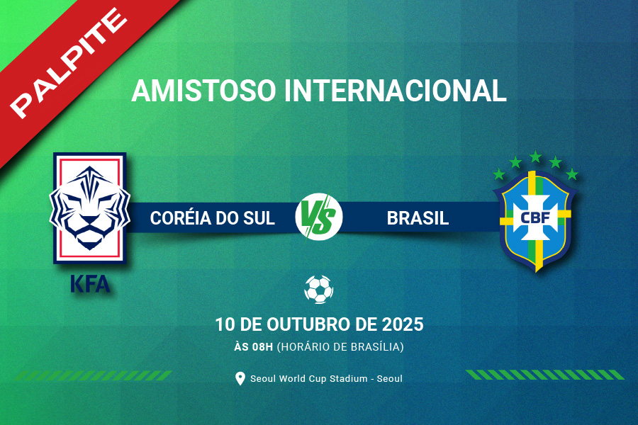 Confira a análise completa de Coreia do Sul x Brasil, com escalações, onde assistir, estatísticas e o melhor palpite para o jogo.