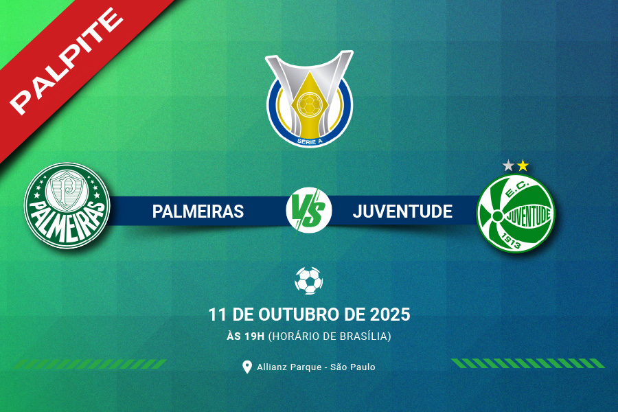 Confira onde assistir ao vivo e o melhor palpite para o confronto entre Palmeiras x Juventude pelo Brasileirão Série A de 2025.