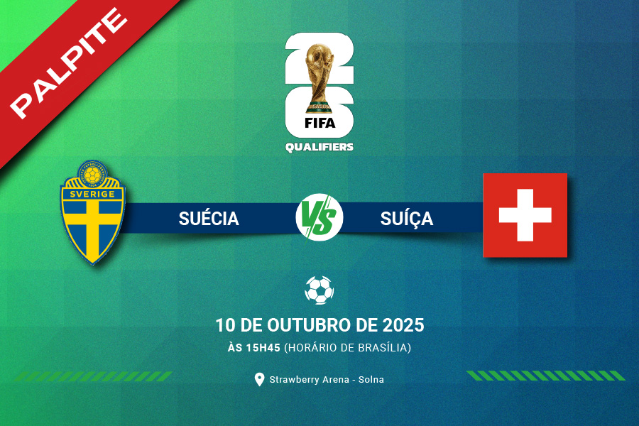 Confira a análise completa para o jogo entre Suécia x Suíça desta sexta-feira (10) nas Eliminatórias para a Copa do Mundo.